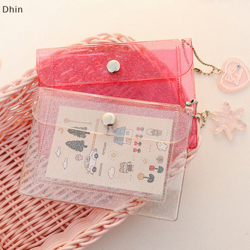 [Dhin] กระเป๋าใส่เหรียญ PVC โปร่งใส 1 ชิ้นสําหรับเด็กผู้หญิงน่ารักกระเป๋าสตางค์ใบเล็ก ID Card Holder COD