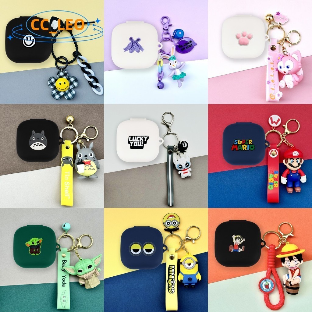 For Redmi Buds 6 Active Case Cartoon One Piece Luffy Keychain Pendant Silicone Soft Case Compatible with Redmi Buds 6 Active Shockproof Shell Case Protective Cover Cute Mario
