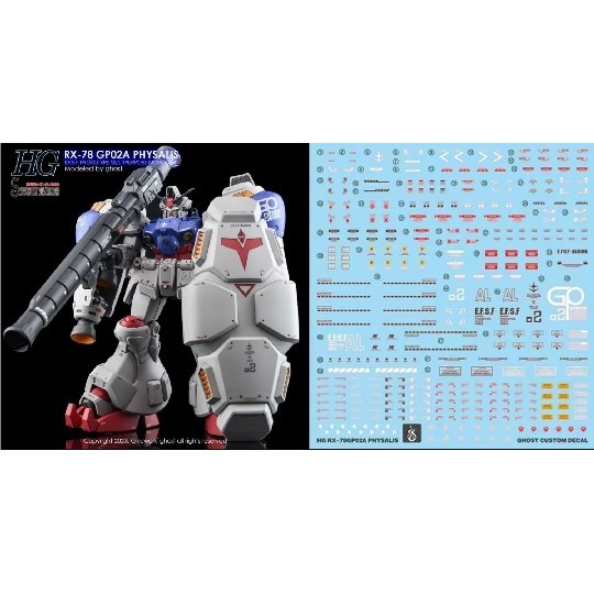 Yan FLAME GHOST HG RX-78 GP02A GP02 Fluo สติ๊กเกอร์สไลด์น้ํา