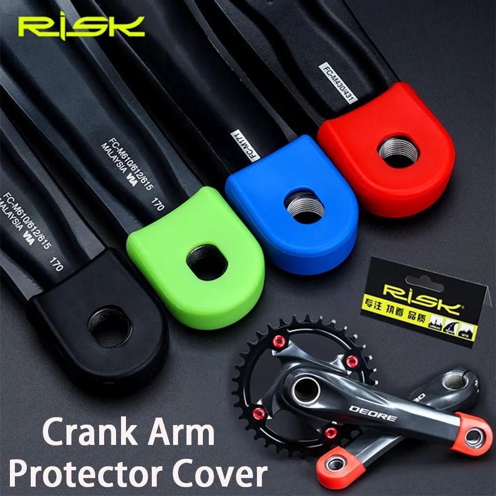 2 ชิ้นซิลิโคนจักรยาน Crank Arm Protector ฝาครอบจักรยานเสือภูเขา Universal Crankset ป้องกันหมวก MTB ขี่จักรยานอุปกรณ์เสริม