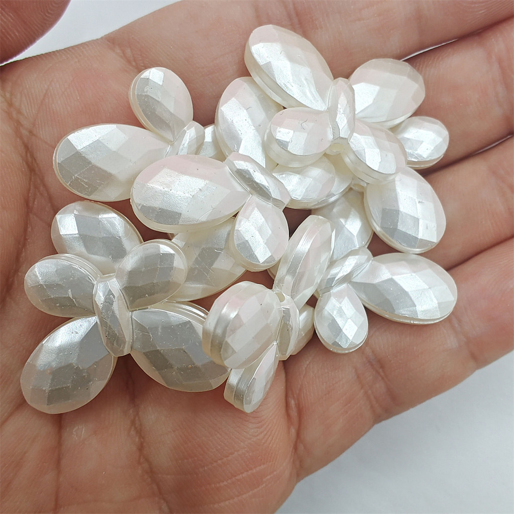 10-50pcs ABS ไข ่ มุกเทียมหลวมลูกปัดผีเสื ้ อดอกไม ้ DIY สําหรับสร ้ อยคอสร ้ อยข ้ อมือจี ้ เครื ่ องประดับทํา - รูปที่ 2