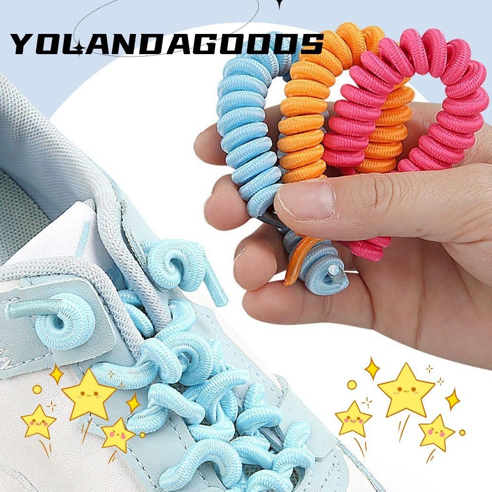Yola No Tie Shoelaces, Creative Elastic Spring Shoe Laces, เปลี ่ ยน Anti-fall Curly No Tie Trainer