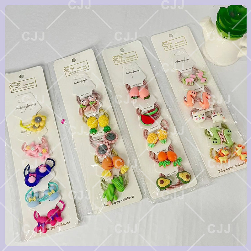 แฟชั่น ฤดูร้อน สไตล์ใหม่ ยืดหยุ่นสูง ทนทาน เครื่องประดับผม เชือกผมสีสันน่ารัก การ์ตูน เชือกผม ห่วงผมผลไม้ ใช้กับสาวน้อย