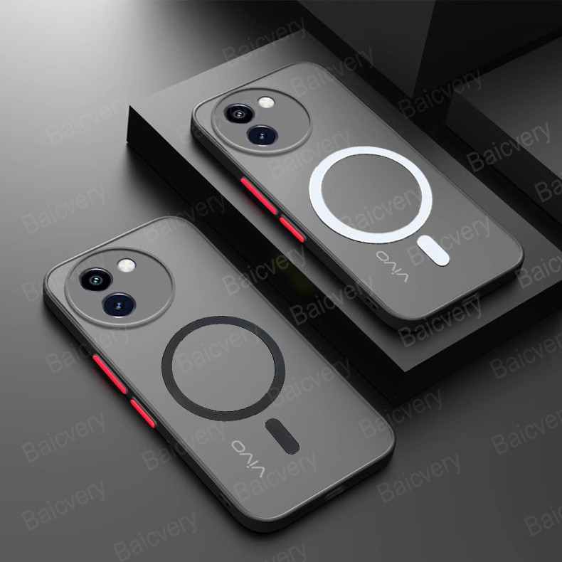 เคส VIVO V30E 5G / VIVO V40 Lite เคสโทรศัพท์แม่เหล็กโปร่งใส Matte TPU ฝาครอบชาร์จไร้สาย