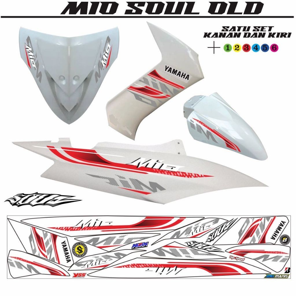 POLET LIST สติ๊กเกอร์ STRIPING POLET MOTORCYCLE MIO SOUL CARBON / สติ๊กเกอร์ MIO SOUL OLD VARIATION 