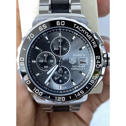 Tag _HEUER Formula1 นาฬิกาจับเวลา Movement Black/Silver 44mm Men 's Watch