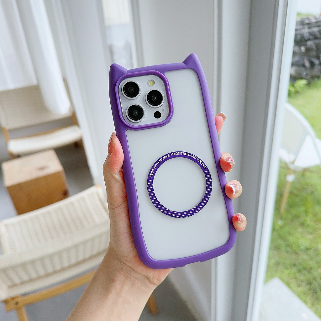 เคส iphone x xs max xr 11 12 13 14 15 pro max หูแมวซิลิโคนเคสโทรศัพท์ใสนุ่ม