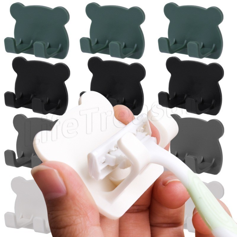 [ ที่โดดเด่น ] ชั้นวางมีดโกนติดผนัง-ที่วางของใช้ในห้องน้ํา-ปลั๊กชุดหูฟังแขวน-ตะขอแขวนเครื่องครัว-ชั้นเก็บของในบ้าน-ลื่นกันน้ําประหยัดพื้นที่