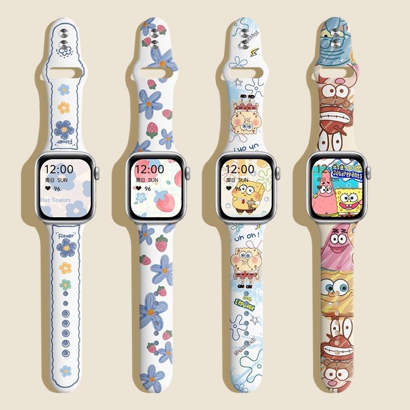 สายนาฬิกาสำหรับแอปเปิ้ล iwatchs9 S8 applewatch7พรีเมี่ยม ultra เทรนด์สายนาฬิกาพิมพ์ลาย