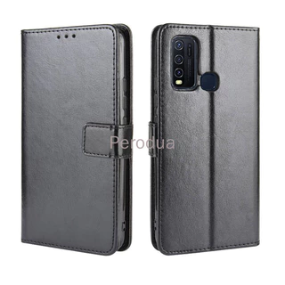 Vivo Y30 Y50 1935 1938 V1965A Case Flip PU Leather Wallet Back Cover Vivo Y30 Y 30 VivoY30 Phone Casing Stand