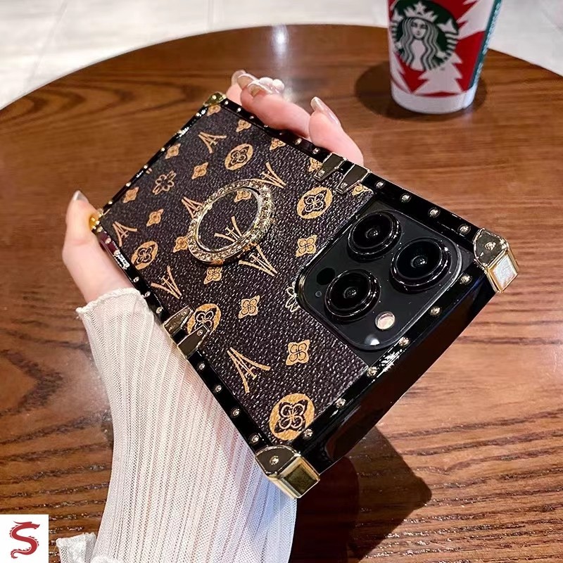 ปลอก Samsung S25 Ultra S24 S23 S22 S21 FE S10+ S9+ Note20 Note10+ แฟชั่นหรูหราหนัง PU กันกระแทกเคสโทรศัพท์พร้อมวงเล็บแหวน