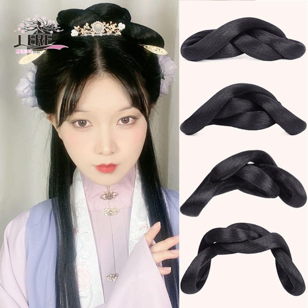 Jeremy1 Hanfu ผม Chignon หญิงนุ่มธรรมชาติ Fairy วิกผมแบบดั้งเดิม Headdress อุปกรณ์เสริมผมเครื่องแต่งกายโบราณการถ่ายภาพ Props เจ้าหญิงโบราณ Hairpiece