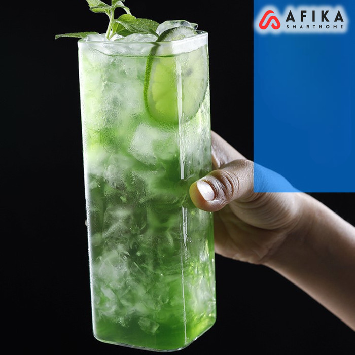 Aesthetic Square Glass Juice Box Glass 470ml