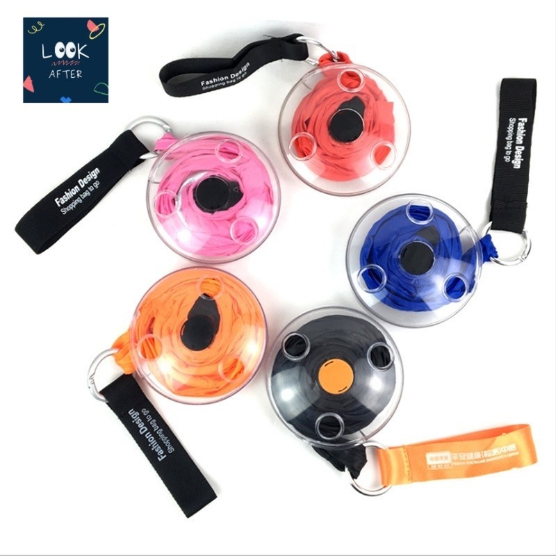 Look After ถุงผ้า กระเป๋าผ้า พกพา มีสายห้อยติดกระเป๋า สีดำ สีน้ำเงิน สีแดง สีส้ม