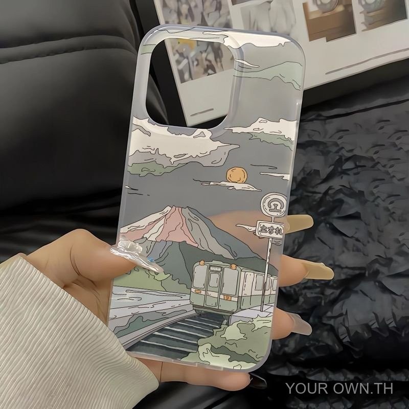 Sunset Train iPhone Apple 15 เคสโทรศัพท ์ 13pro/15promax/15pro สไตล ์ ใหม ่ 14pro Street Wear BNHW
