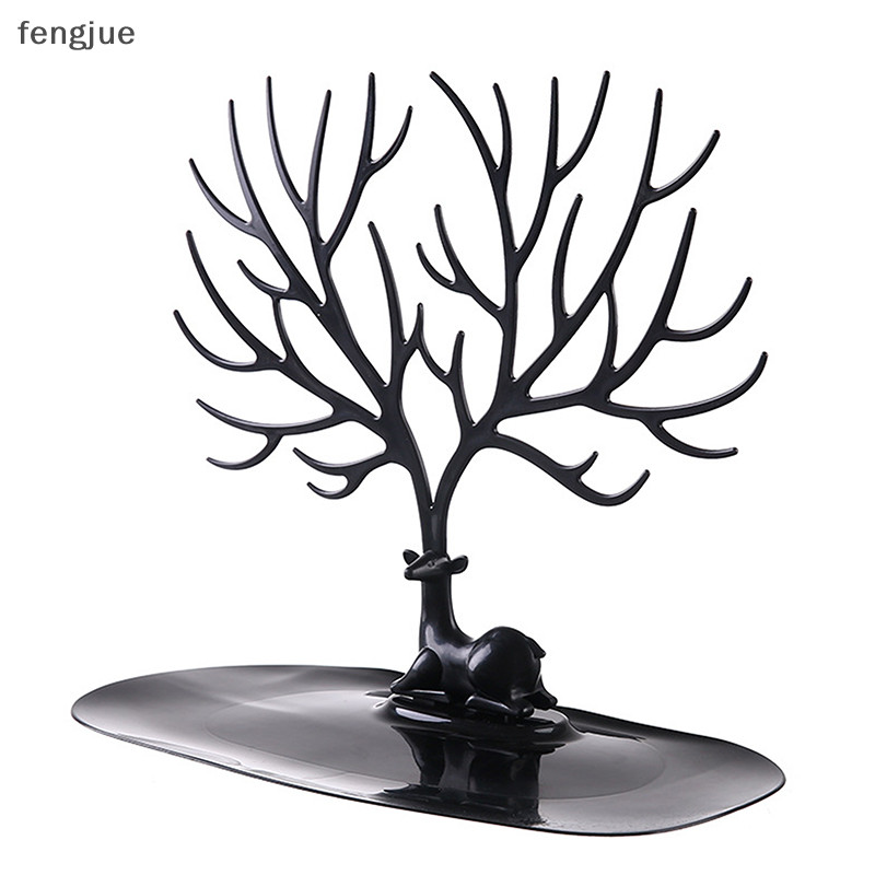 Fengjue เครื่องประดับยืนแสดงถาดต้นไม้ชั้นเก็บต่างหูสร้อยคอแหวนกล่องเครื่องประดับกรณี Desktop Organizer ผู้ถือ Make Up Decor TH