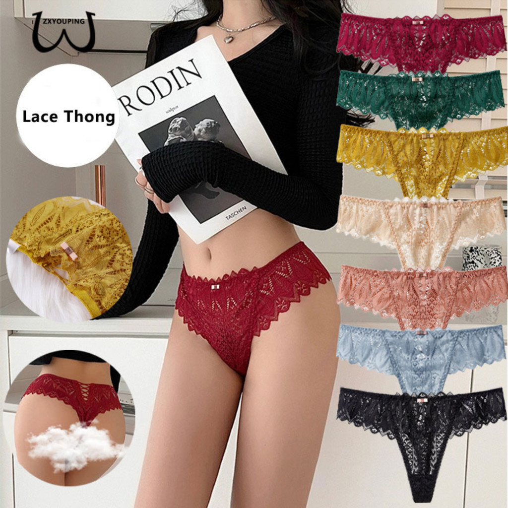 Zxyouping ผู้หญิงเซ็กซี่คุณภาพสูงลูกไม้ทองกางเกง,Low Rise T-Back Cross สบาย Breathable G-string,กางเกงไม่มีรอยต่อ Plus ขนาดชุดชั้นใน S-XL