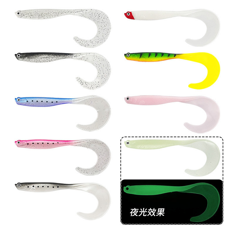 5 ชิ้น/ถุง 12cm7g luminous big curve tail soft lure เหยื่อล่อตกปลา soft lure เหยื่อ 3D ตาเหยื่อล่อนุ่ม - รูปที่ 6