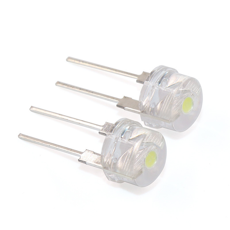 [0.5W/0.75W] Super Bright 8MM หมวกฟาง LED โคมไฟลูกปัดแสงสีขาว F8 หมวกฟางส่องสว่างไดโอด In-Line แสงสีขาว - รูปที่ 2