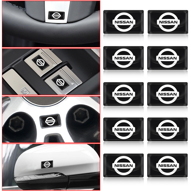 10PCS 3D รถจัดแต่งทรงผมตกแต่งอีพ็อกซี่เรซิ่นป้ายสัญลักษณ์สติกเกอร์สําหรับ Nissan Nismo Qashqai Teana