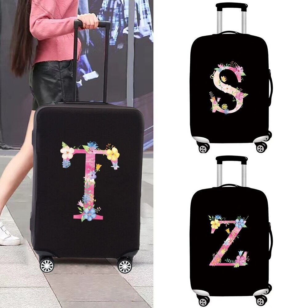 ผ้าคลุมกระเป๋าเดินทาง สีพื้น ยืด Luggage Cover ครบไซส์ ผ้าหนาอย่างดี ผ้าคลุมกระเป๋าเดินทาง pink letter ซีรีส์