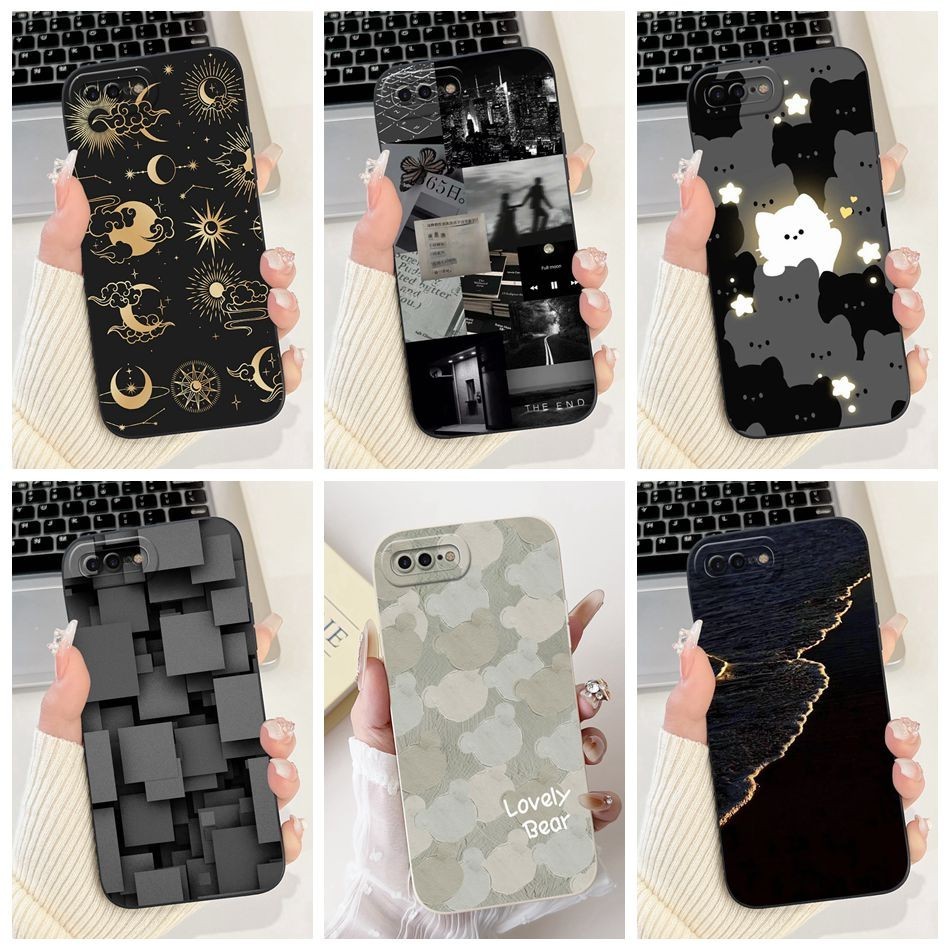เคสป้องกันเลนส์สําหรับiphone 7 Plus 8Plus iPhone7 8 SE 2020 2022 แฟชั่นทาสีซิลิโคนอ่อนนุ่มเคสโทรศัพท์