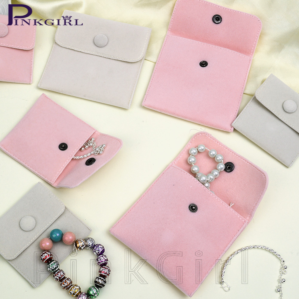 5 ชิ้น Double Velvet Snap Storage กระเป๋า - Mini Square Coin Purse - Organizer With Press the Button - Anti-scratch, หนา, แบบพกพา - ID Card Holder Bag, กระเป๋าเครื่องประดับ