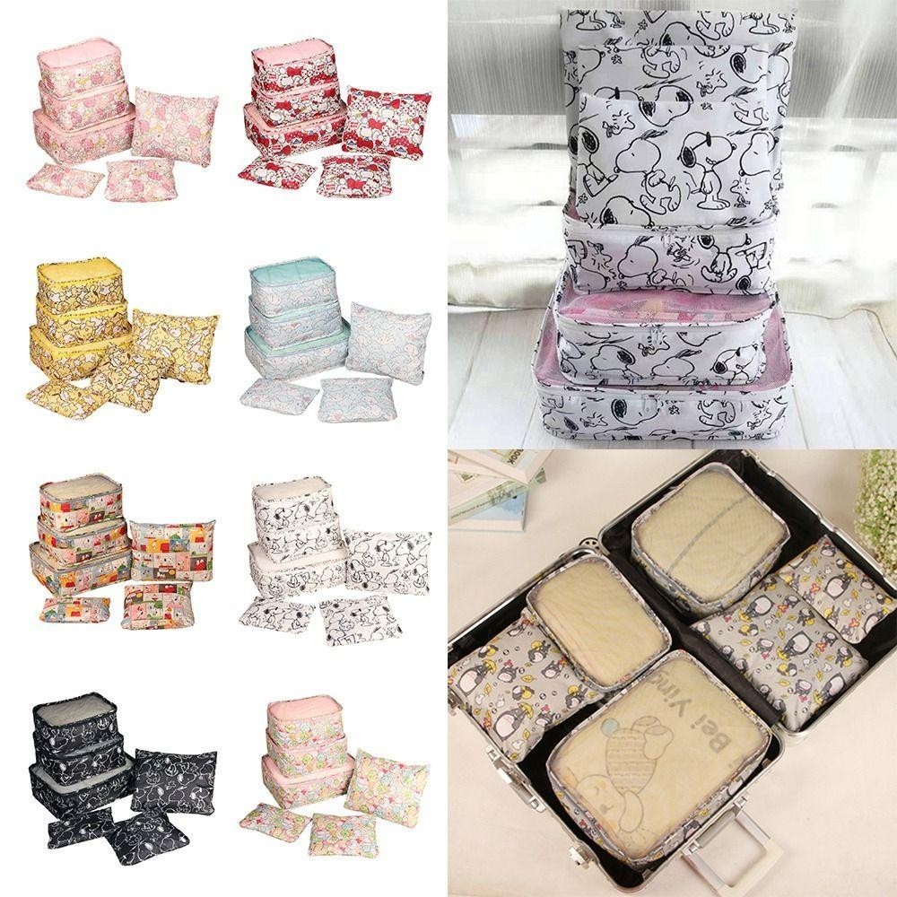 Bastibag 6 ชิ้นชุดกระเป๋า, การ์ตูนหลากสีกระเป๋าเดินทาง, Creative กันน้ํา Visualized หน้าต่างพับเสื้อผ้า Sorting Bag Travel/Bussity Trip