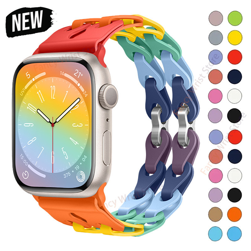 สายซิลิโคนกีฬาสีสร้อยข้อมือ Band Correa สําหรับ Apple Watch S10 46 42 ultra2 IWatch series 9 8 7 6 SE 5 4 3 49/45/44/42/41/40/38 มม.