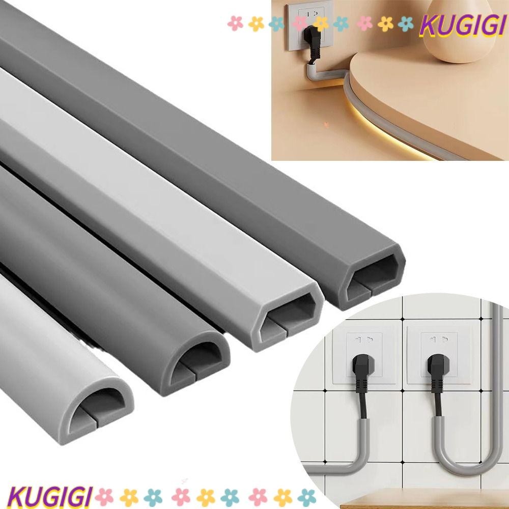 Kugigi ตัวป้องกันสายไฟ, ฝาครอบสายไฟพื้นที่ทนทานป้องกันการอัดขึ้นรูป, คอนซีลเลอร์สายเคเบิลจัดการตัวป้องกันสายไฟแบบมีกาวในตัวแบบ Arc บ้านกลางแจ้ง