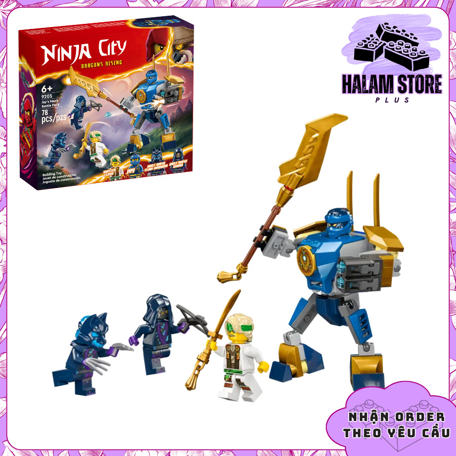 Ninjago Dragons Rising 9205 Jays Mech Battle ประกอบของเล่น - โมเดลประกอบ Jay และ Master Lloyd
