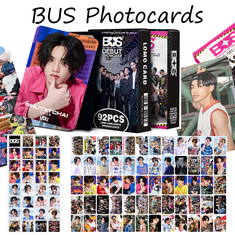 Bus Photocard Lomo Card 92 ชิ้น BUS สติกเกอร์ไทยยอดนิยมชาย Idol Photocard การ์ดสองด้าน เพราะคุณ I Shine Idol ของสะสม