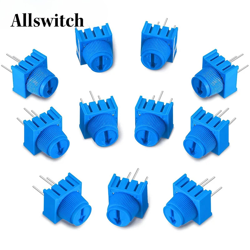 10/5 ชิ้น 386386 P ตัวต้านทานโพเทนชิโอมิเตอร์เปิดเดี่ยว Breadboard Trim Potentiometer พร้อมลูกบิดสําหรับ Arduino Trimpot