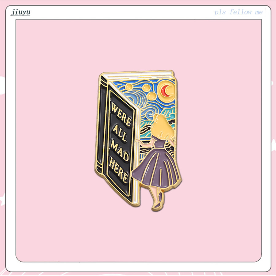 Were All Mad Here เข็มกลัด Starry Sky หมุดโลหะป้ายโลหะ Lapel Pin สําหรับกระเป๋าเป้สะพายหลังแฟชั่นตกแต่ง