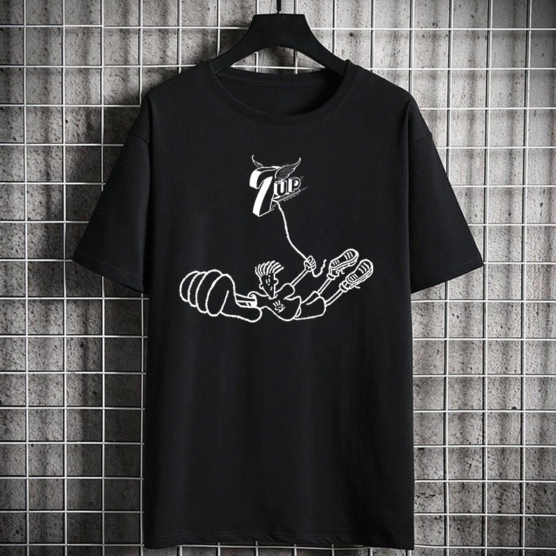 แฟชั่นขายร้อน Fashionvintage Fido Dido 7UP ปลาย 1980s Single Stitch หายากตัวอักษร PepsiCo เสื้อยืดผู