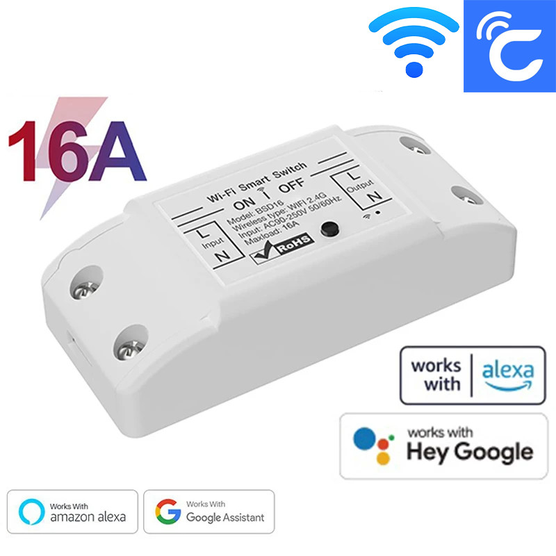 Cozylife App 16A WiFi สมาร์ทสวิทช์สมาร์ทบ้านไร้สายสวิทช์ควบคุมรีเลย์ Breaker รีโมทคอนโทรลควบคุมเสียงรองรับ Alexa Google Home