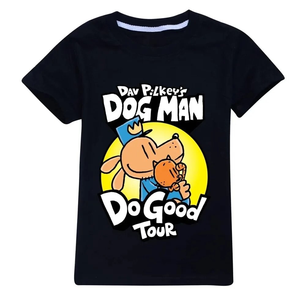Kids Dog Man เสื้อยืดของขวัญ Dog Man Merch Book Lover Captain Underpants World Book Day พิมพ์ผ้าฝ้ายแขนสั้นฤดูร้อนชายสาว