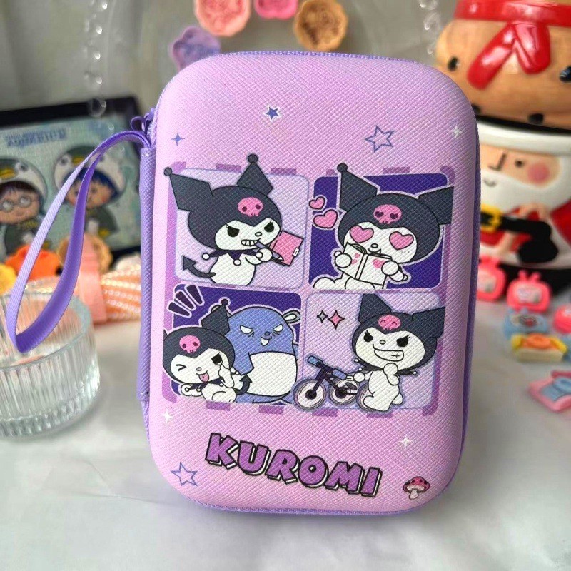 การ์ตูนน่ารัก Sanrio Anime Kitty Kuromi Pochacco หูฟังกรณีสายชาร์จเหรียญ Hard Disk Travel แบบพกพากระเป๋าเก็บ Organizer
