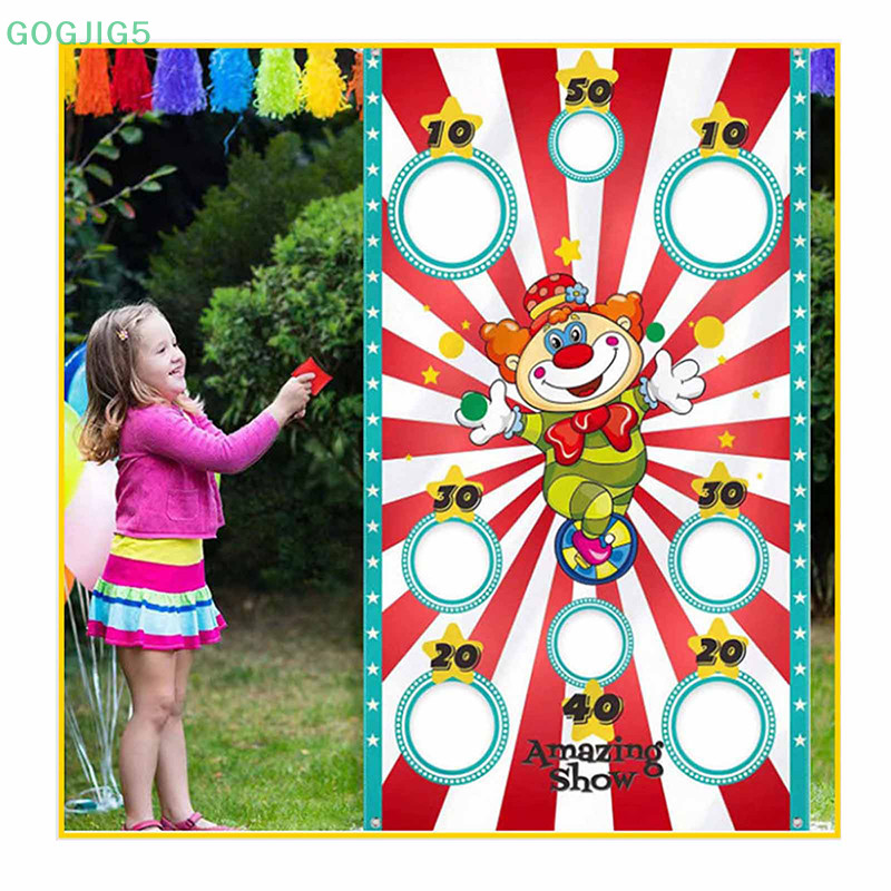 [GOGJIG5] Carnival Circus Theme โยนเกมตกแต่ง Magic Performance กระสอบทรายผ้าพื้นหลังปาร์ตี้กลางแจ้ง Carnival เกมของเล่น UOO