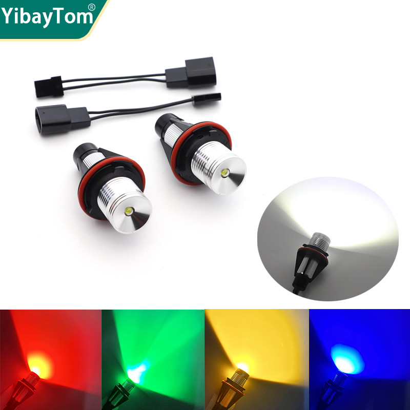 สีสัน Bright 20W LED Angel Eye Marker หลอดไฟสําหรับ BMW E87 E39 M5 E60 E61 E63 E64 M6 E65 E66 E83 X3 E53 X5 2000-2008