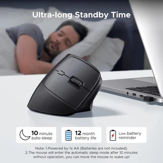 UGREEN เมาส์ไร้สาย Wireless Vertical Ergonomic mouse เมาส์เพื่อสุขภาพ เมาส์แนวตั้งไร้สาย รุ่น M571