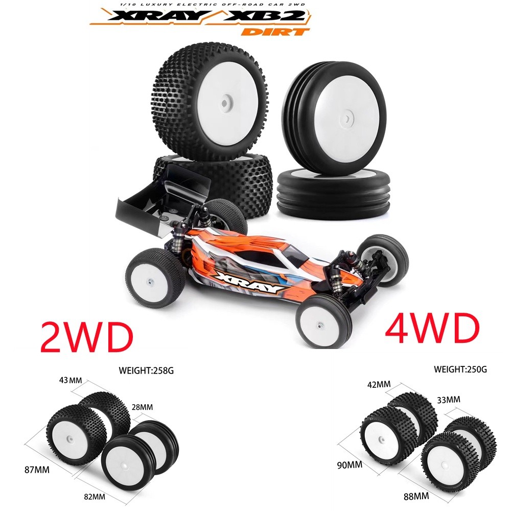 4pcs ล้อยางพลาสติกสําหรับ 1/10 Off-Road RC รถ SRX2 SRX4 Bandit Tekno EB410 YOKOMO YZ4