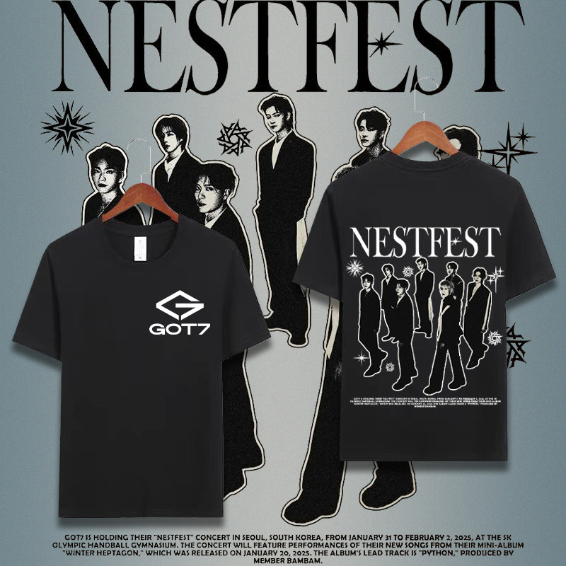 Got7Got7เสื้อยืดคอกลมพิมพ์ลายผ้าฝ้ายCotton100%