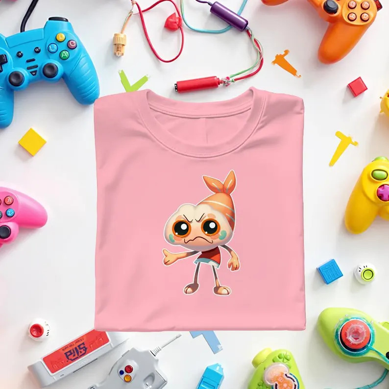 เด็ก Dandy's World Shrimpo T-Shirt Game ฉลองΔดื่มด่ำกับการผจญภัยใต้น้ำที่ดีที่สุด  ฝอย ฝนตก 100-150 