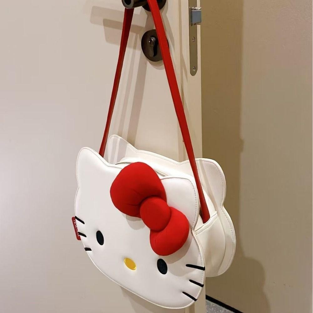 Jarrediw Kitty Crosbody Bag,โบว์การ์ตูนKT Catกระเป๋าสะพาย,แฟชั่นน่ารักอะนิเมะCreative Kitty Catกระเป๋าถือกลางแจ้ง