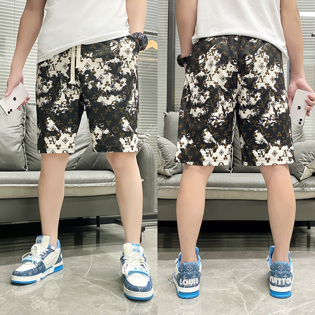 CF HOME กางเกงขาสั้น กางเกงขาสั้นชายหาดเอวยางยืด ใส่ได้ทั้งชายหญิงสบายตัว เอว28“-40 ผ้าบางแห้งเร็ว D