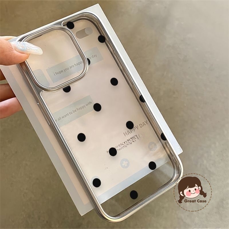 Simple Polka Dot Clear เคสโทรศัพท์สําหรับ Xiaomi 15 Pro 14 13T 13 12 12T 12X 12S 11T Mi 11 10 10T 9 9T Pro Lite Ultra 8 เกาหลีชุบกรอบ Anti-fall Soft Casing