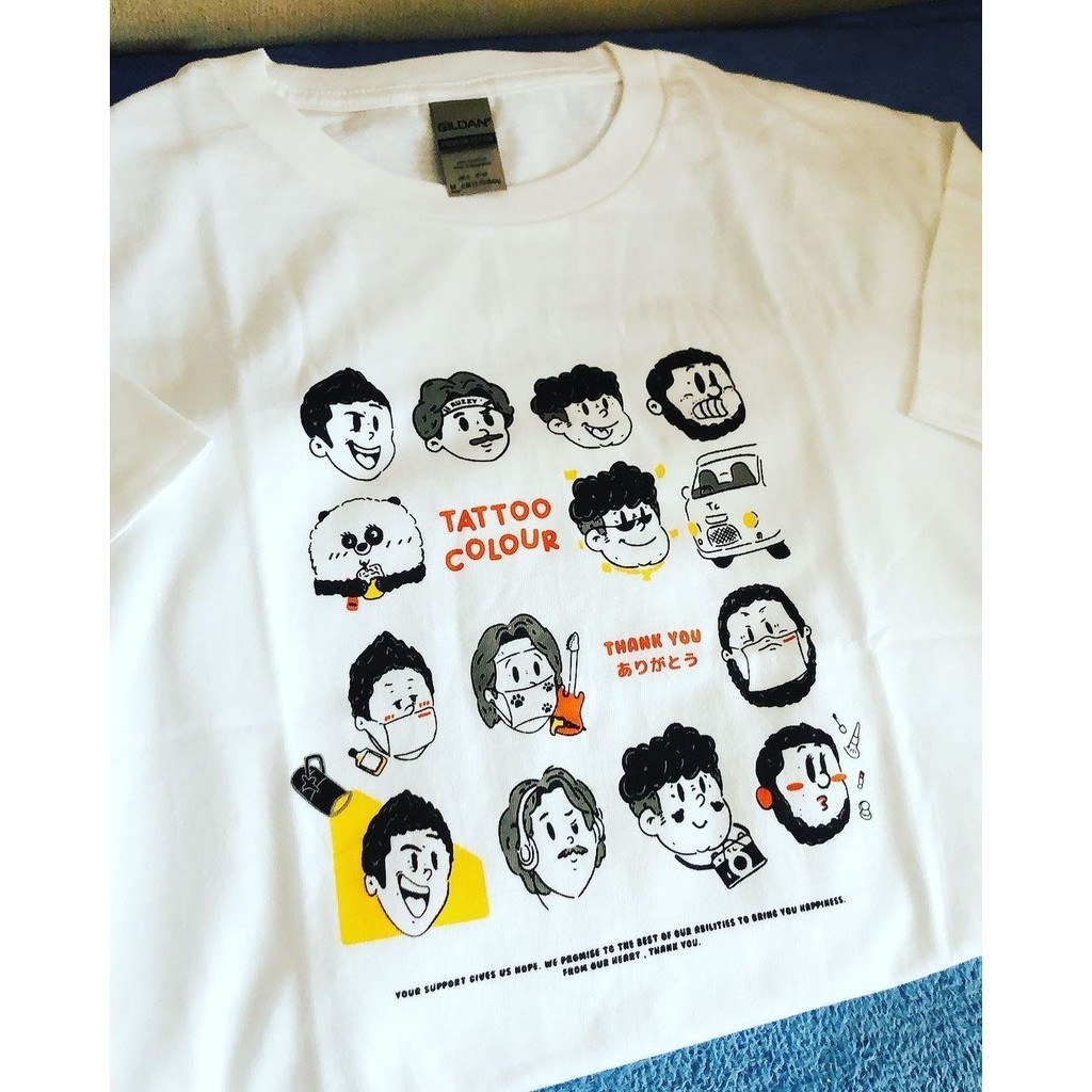 【พร้อมส่ง】  วงอินดี้ เสื้อก็อินดี้แบบนี้แหระ Tattoo Color Band T-shirt เสื้อยืดวงดนตรีสำหรับผู้ชายแล