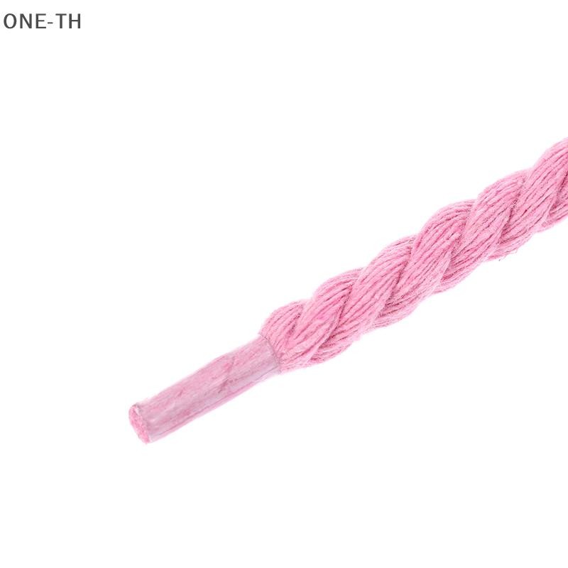 One-th 2 ชิ้นรอบเชือกหนา Laces โพลีเอสเตอร์ผ้าฝ้ายสีทึบ Laces 0.8 ซม.120 ซม.ความยาว Bold Shoelaces ใหม่