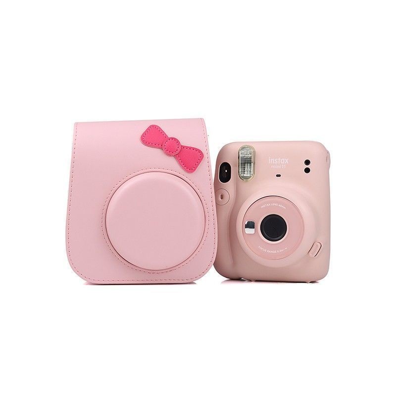 [1635 คอลเลกชันคน] Fuji Polaroid mini12 เคสป้องกัน mini11 กระเป๋ากล้องน่ารักการ์ตูน pu หนังโบว์กระเป๋าแนวทแยงแขวน~250309
